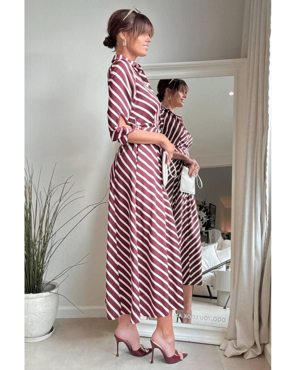 Style Cheat Pink Daphne Belted Shirt Stripe Dress