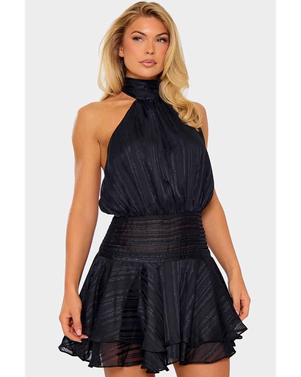 EGO Blue Sleeveless Open Back Mini Dress