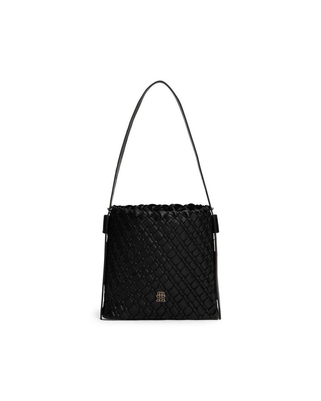 Tommy Hilfiger Black Th Braided Shoulder Bag