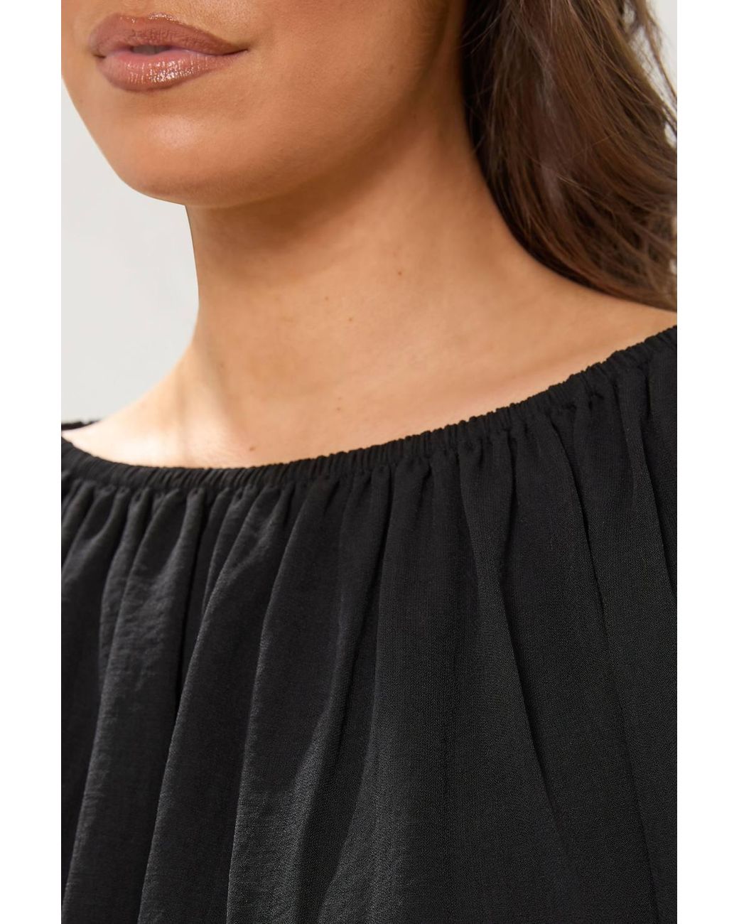 Yours Black Bardot Cape Top