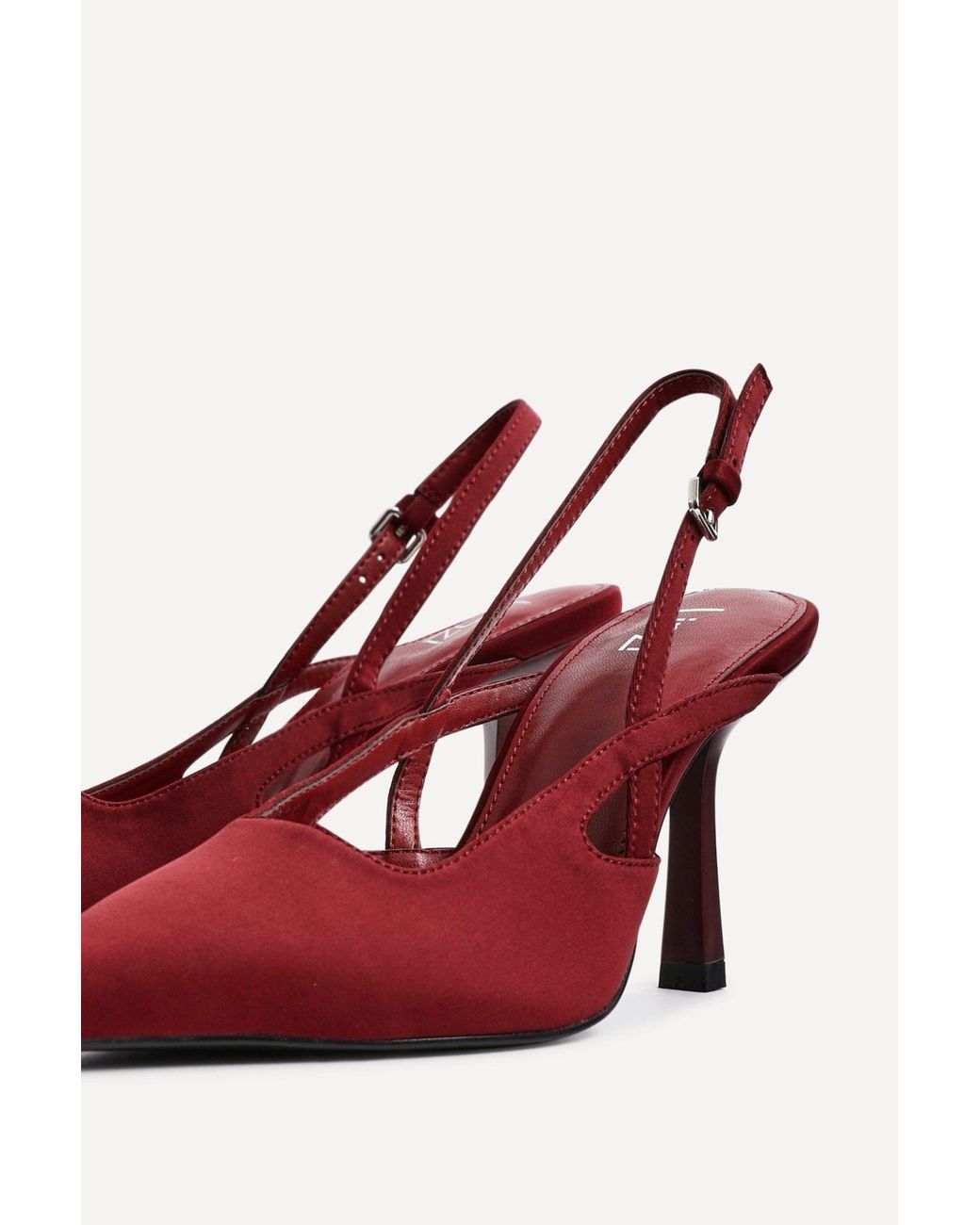 Linzi Red Rhea Scuba Sling Back Court Heels