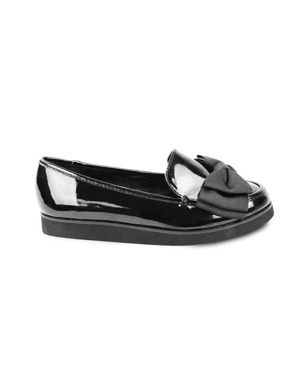 Where's That From Black 'Giselle' Extra Wide Fit Flat Ballet Slider With Bow