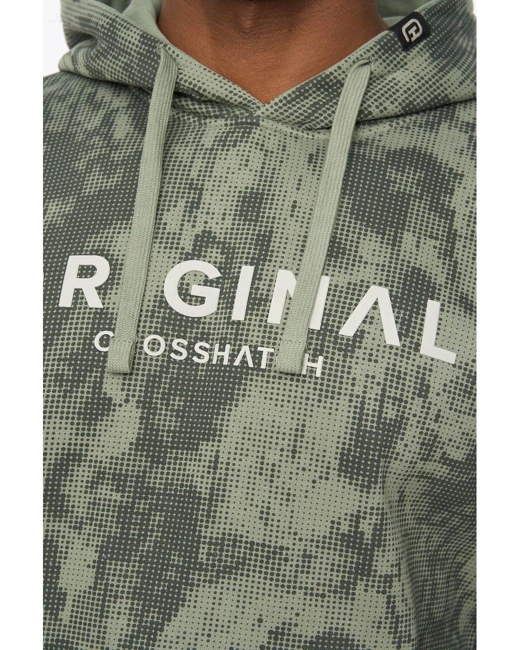 Crosshatch Green Bardon Hoodie With High Build Graphics for men