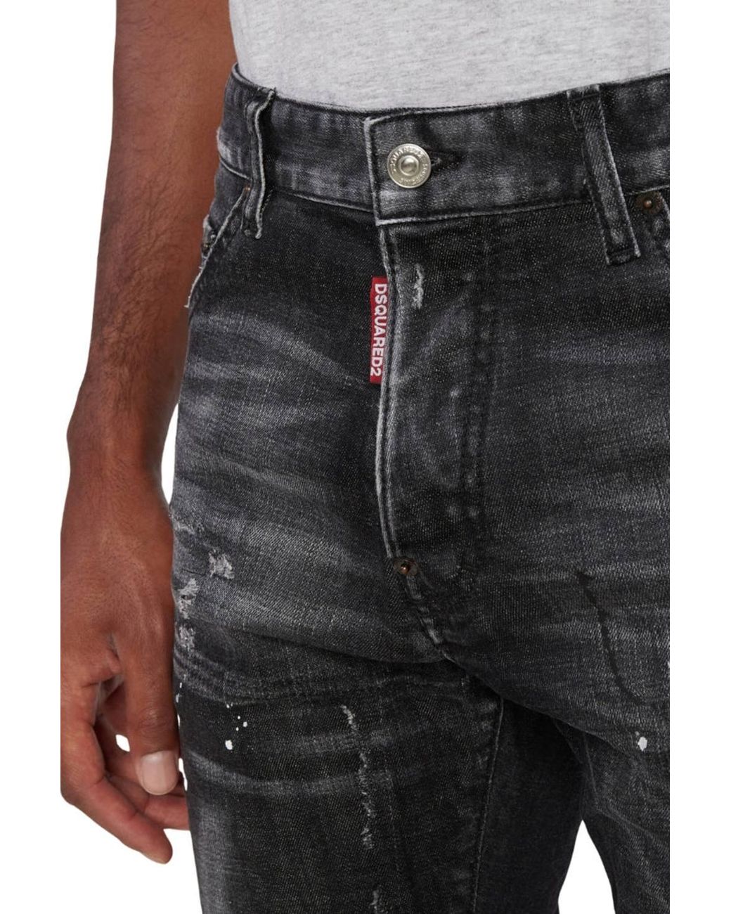 DSquared² Gray Cool Guy Button Fly Slim Fit Jeans for men