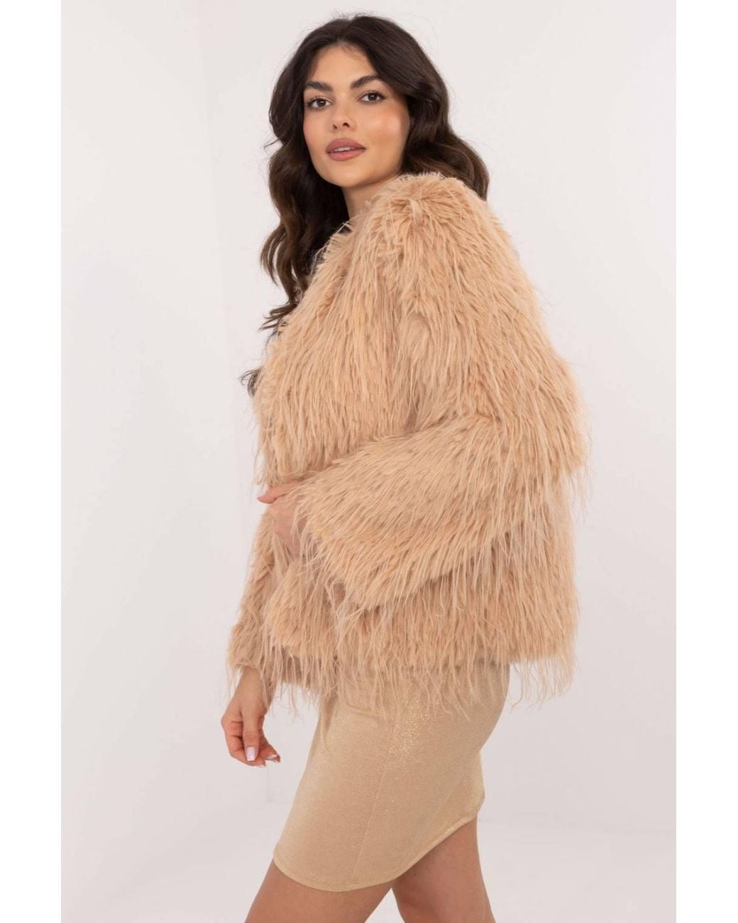 Love Lace Brown Furry Finish Transitional Hook Jacket