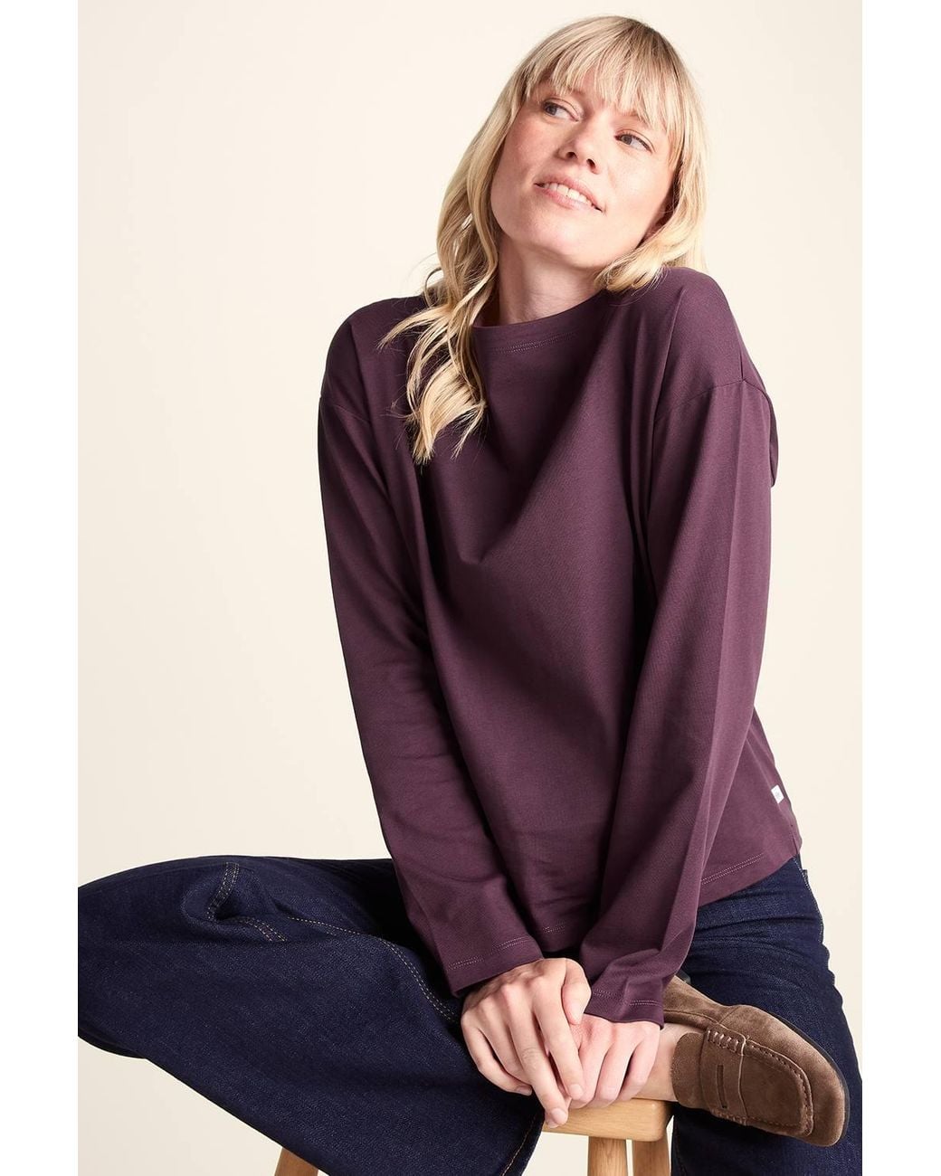 TOG24 Purple 'Ivy' Supersoft Cotton Boat Neck T