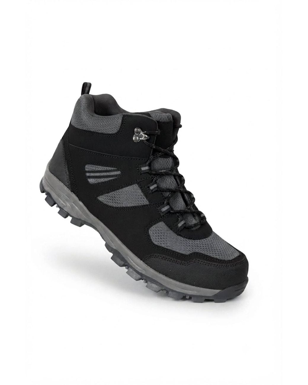 Mountain Warehouse Black 'Mcleod Iv' Wide Fit Breathable Cushioned Grip Outdoor Walking Boots for men
