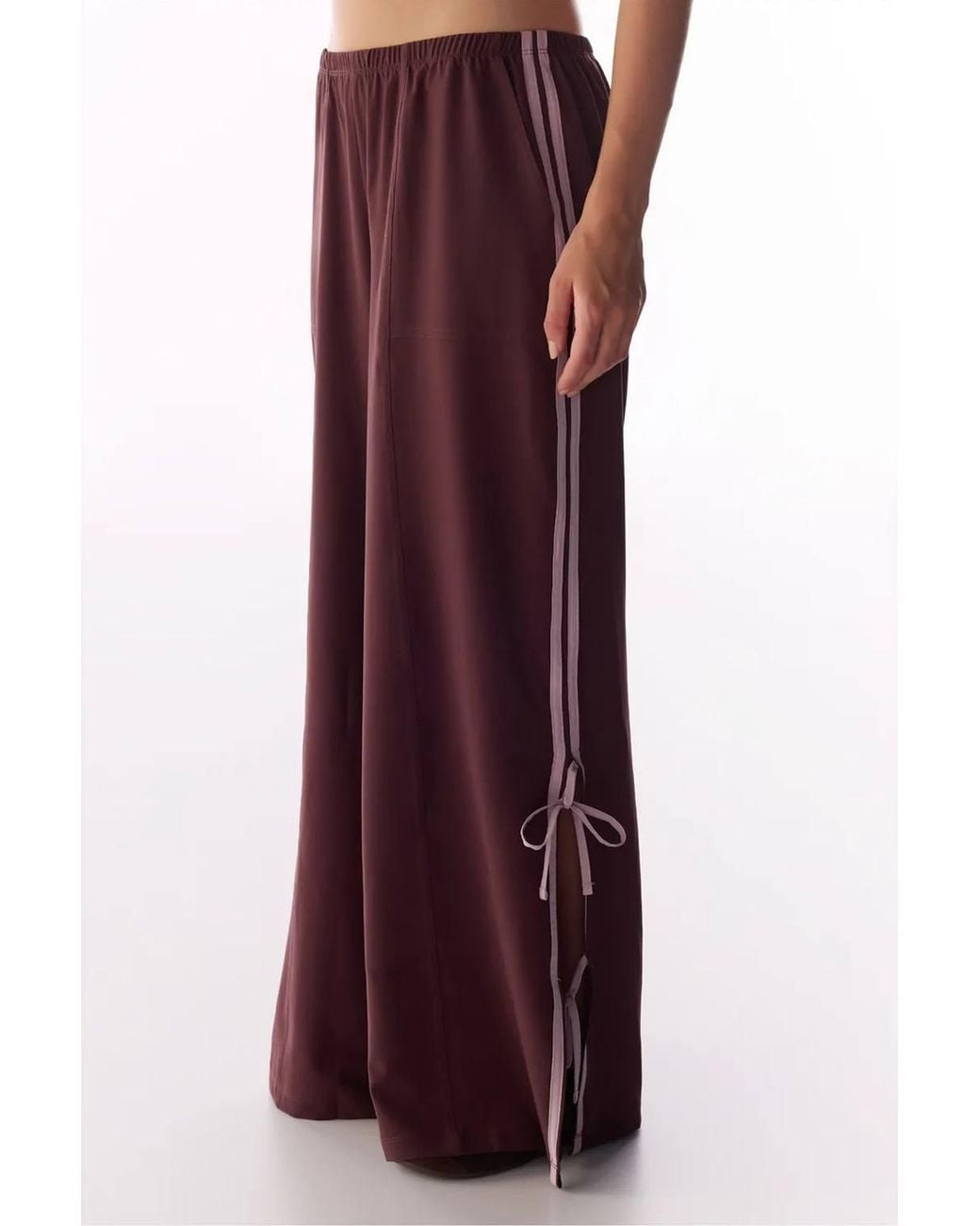 Penti Red Ribbon Detail Wide-Leg Parachute Trousers