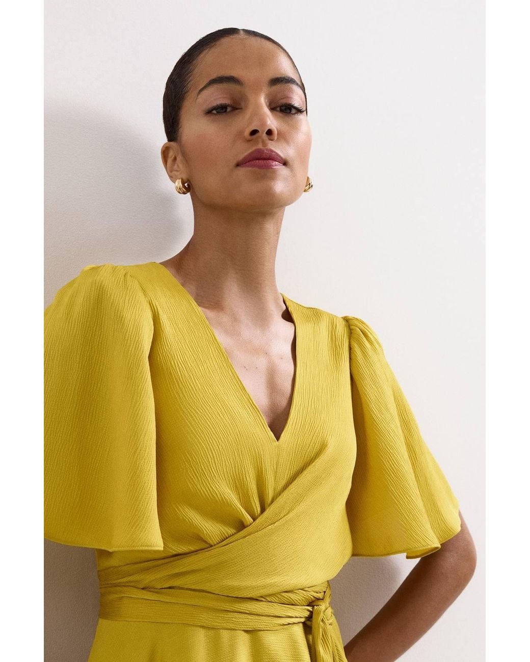 Phase Eight Yellow Petite Abbie Midi Dress