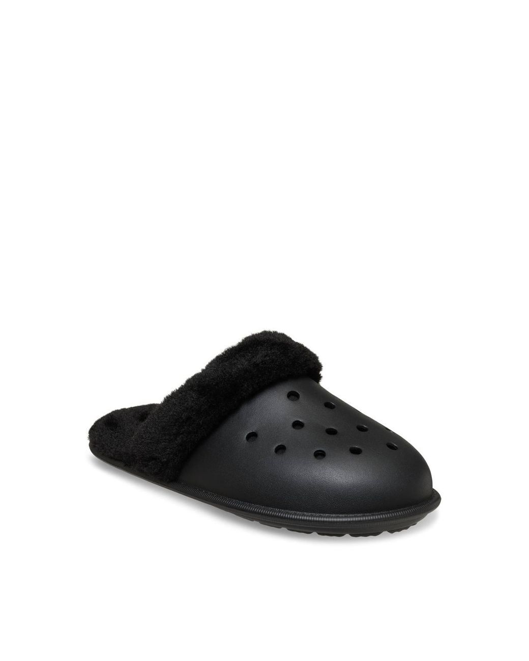 CROCSTM Black Classic Fuzz Scuff Slipper