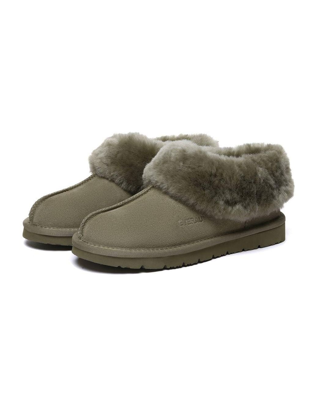 EverAu Australia Green Real Sheepskin Ibis Slippers With Eva Sole