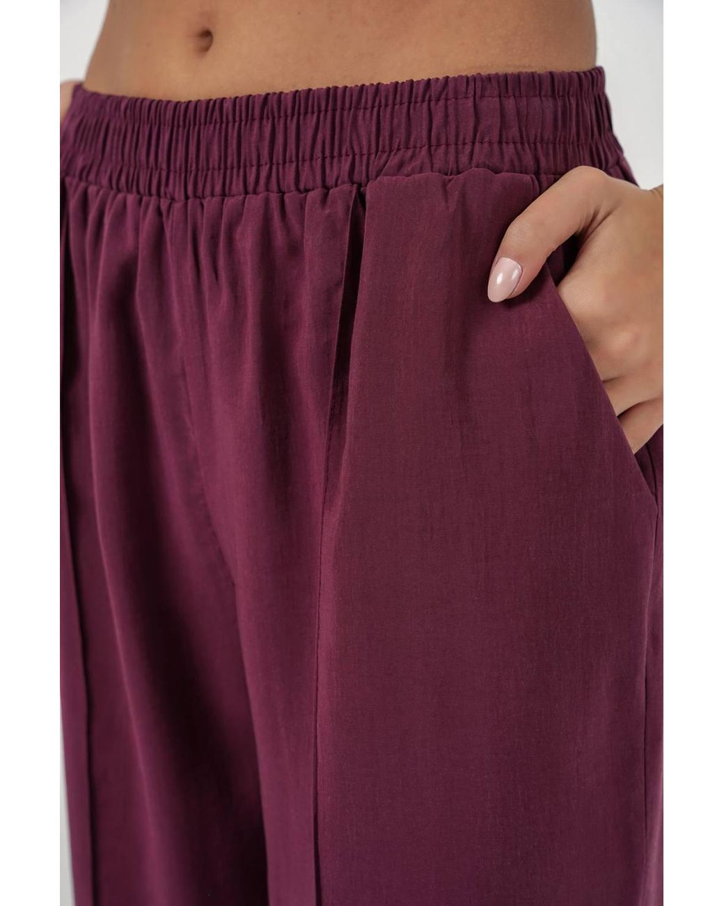 Bigdart Red Wide Leg Trousers With Elastic Waist