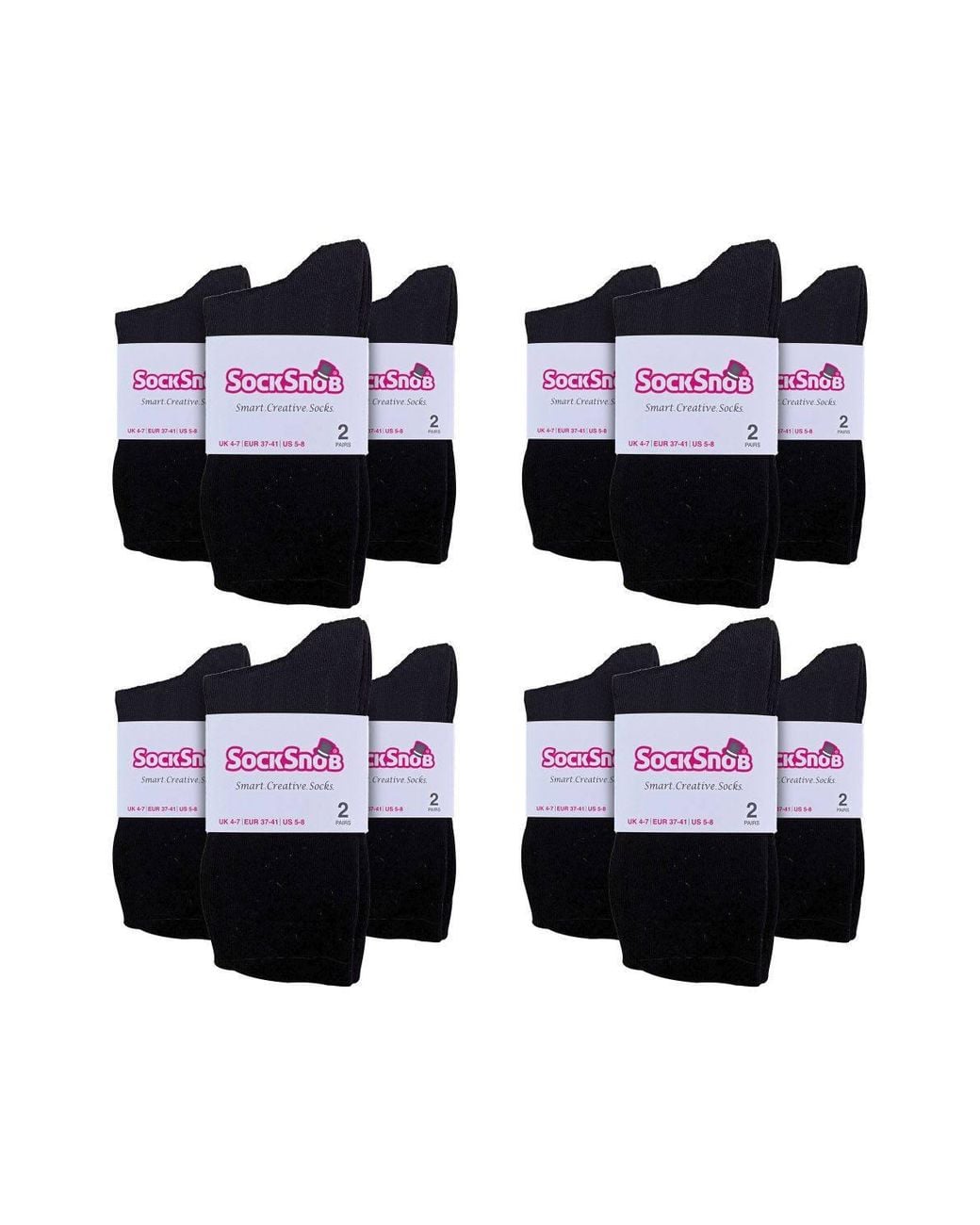 Sock Snob Black 24 Pairs Plain Cotton Rich Dress Socks