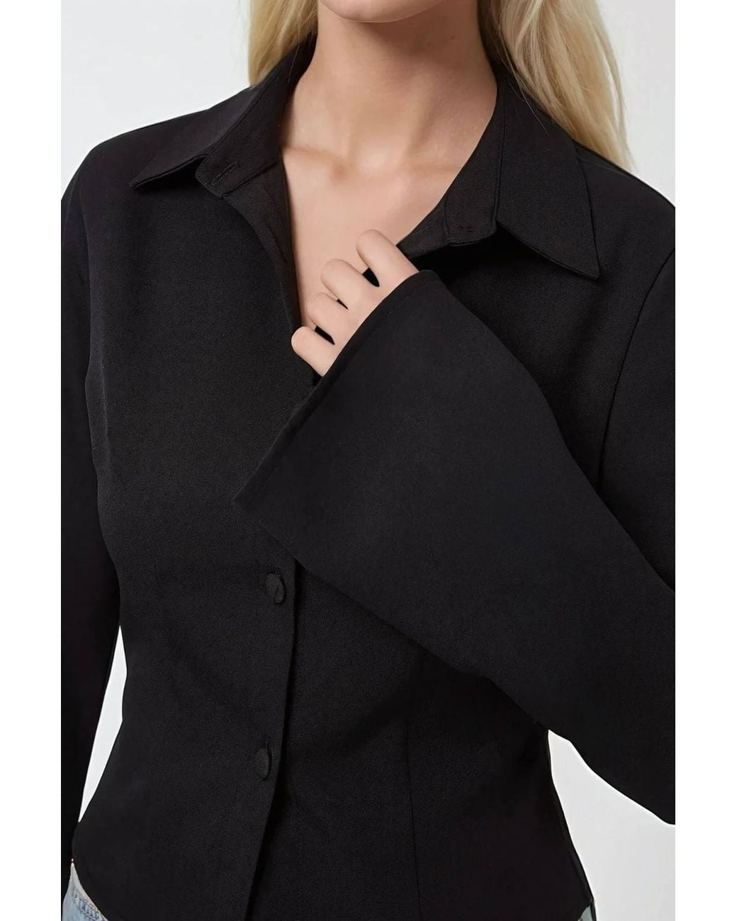 Hiccup Black Fitted Long Sleeve Cotton Shirt