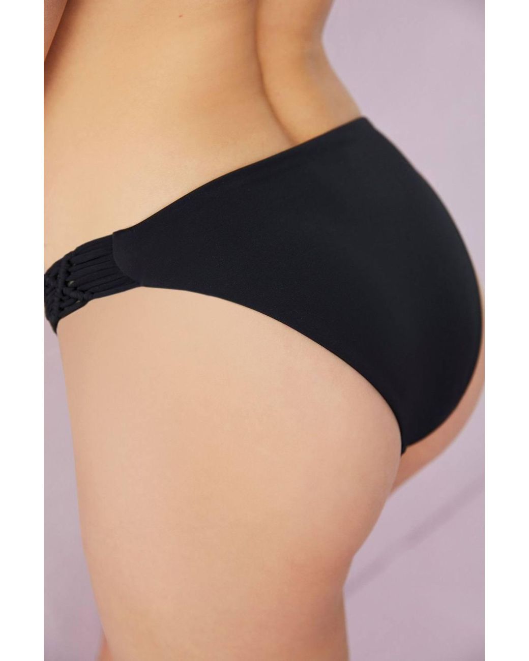 Penti Black Basic Bikini Bottom With Macrame Detail