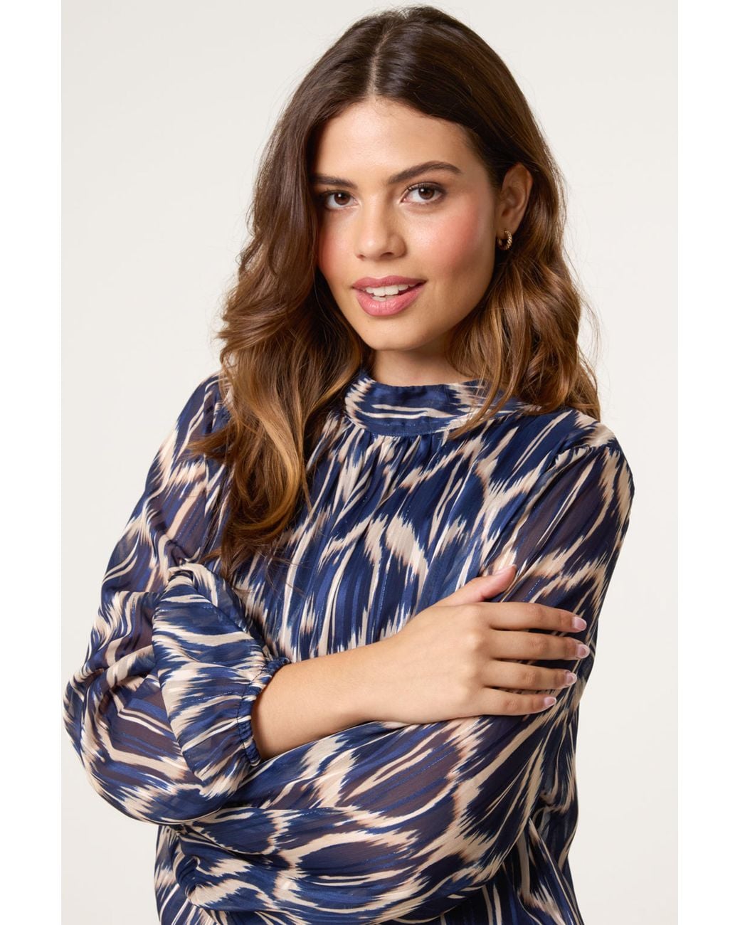 Blue Vanilla Blue Long Sleeve Turtleneck Blouse