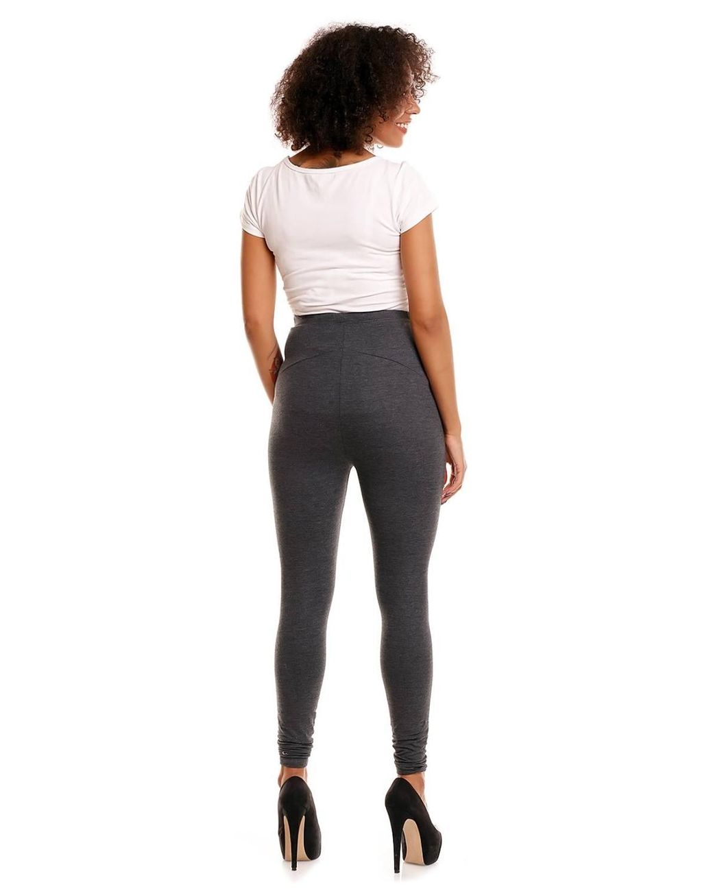 Love Lace Gray Maternity Pressureless Pregnancy Leggings