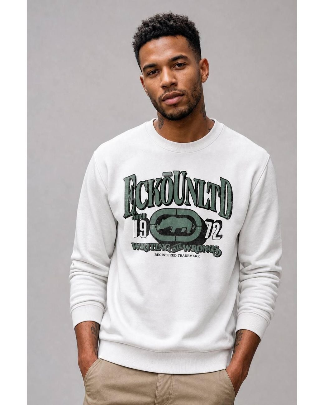 Ecko' Unltd White Retro Sweatshirt for men