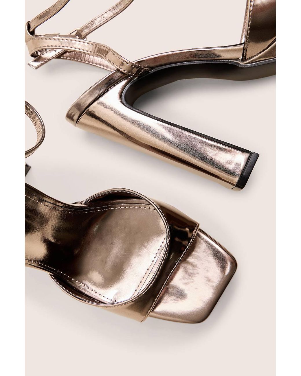 Public Desire Natural Resist Pewter Metallic Peep Toe Barley There Platform Heels