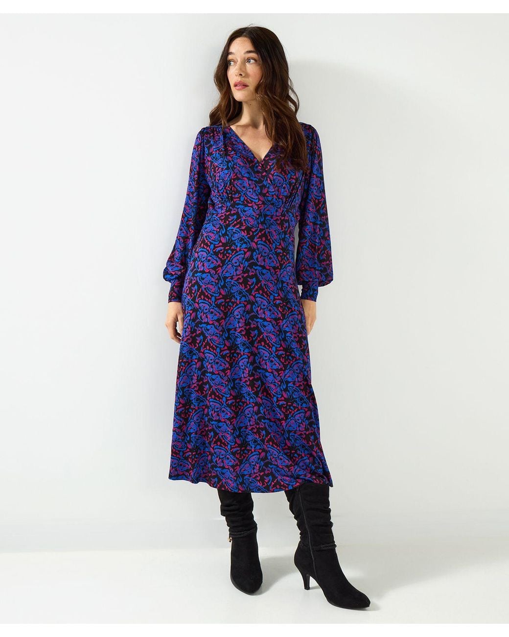 Joe Browns Blue Butterfly Print Jersey Midi Dress