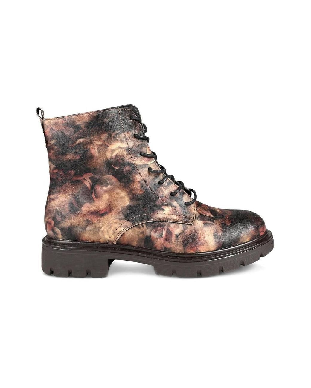 Pavers Brown Lace-Up Block-Heeled Boots