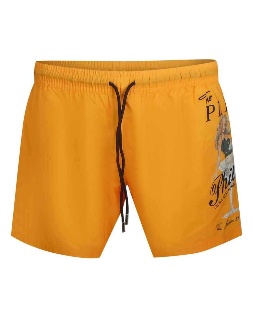 Philipp Plein Orange Pin Up Board Shorts for men