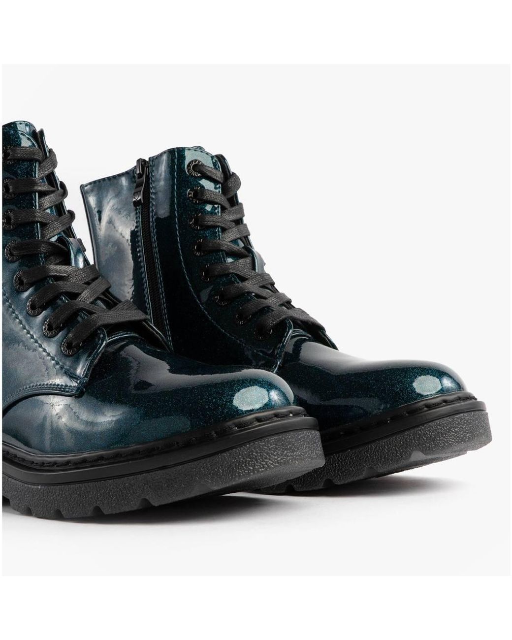 Heavenly Feet Blue Justina2 Glitter Glitter Lace Up Ankle Ankle Boots