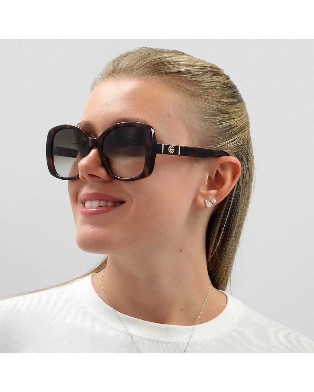 Gucci Brown Butterfly Havana Gradient Gg0762S Sunglasses