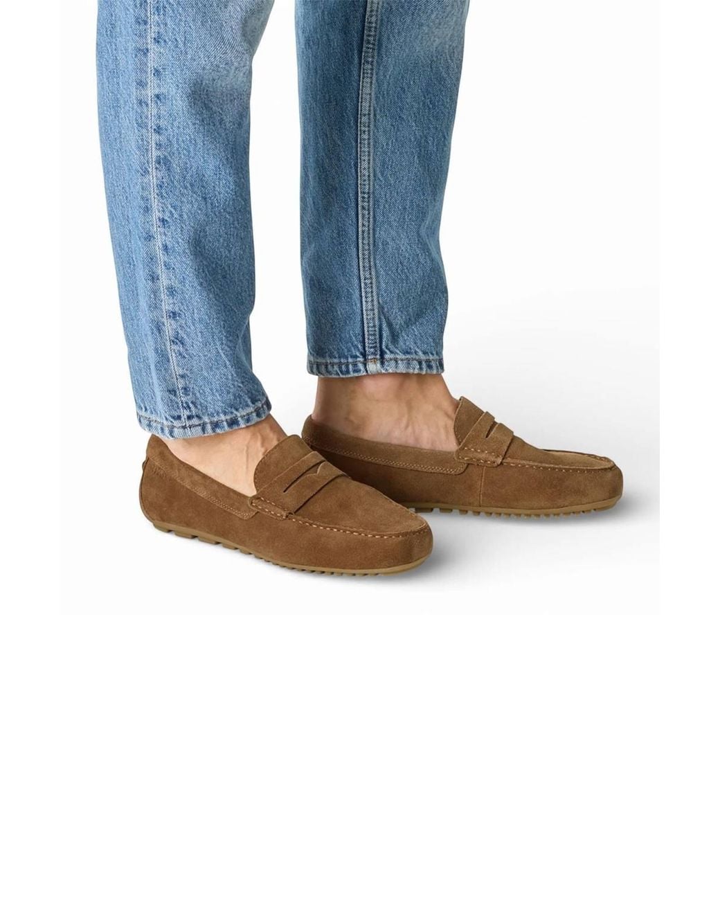Infinity Leather Brown Tamaris Suede Moccasin Loafers Casual Shoes for men