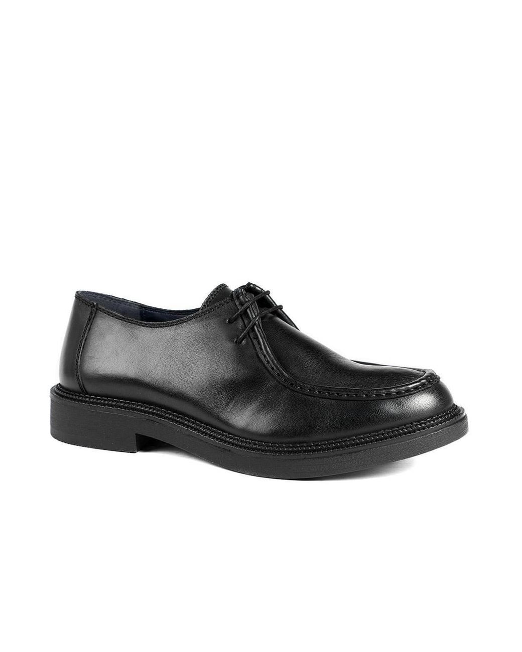 Jones Bootmaker Black Karson Stitched Upper Smart Leather Shoes for men