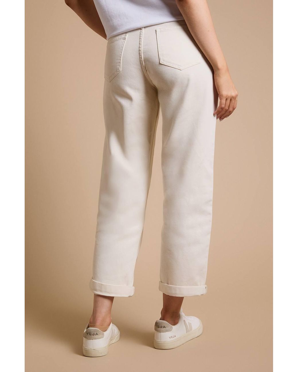 Dorothy Perkins Natural Boyfriends Ankle Grazer Fold Up Jeans