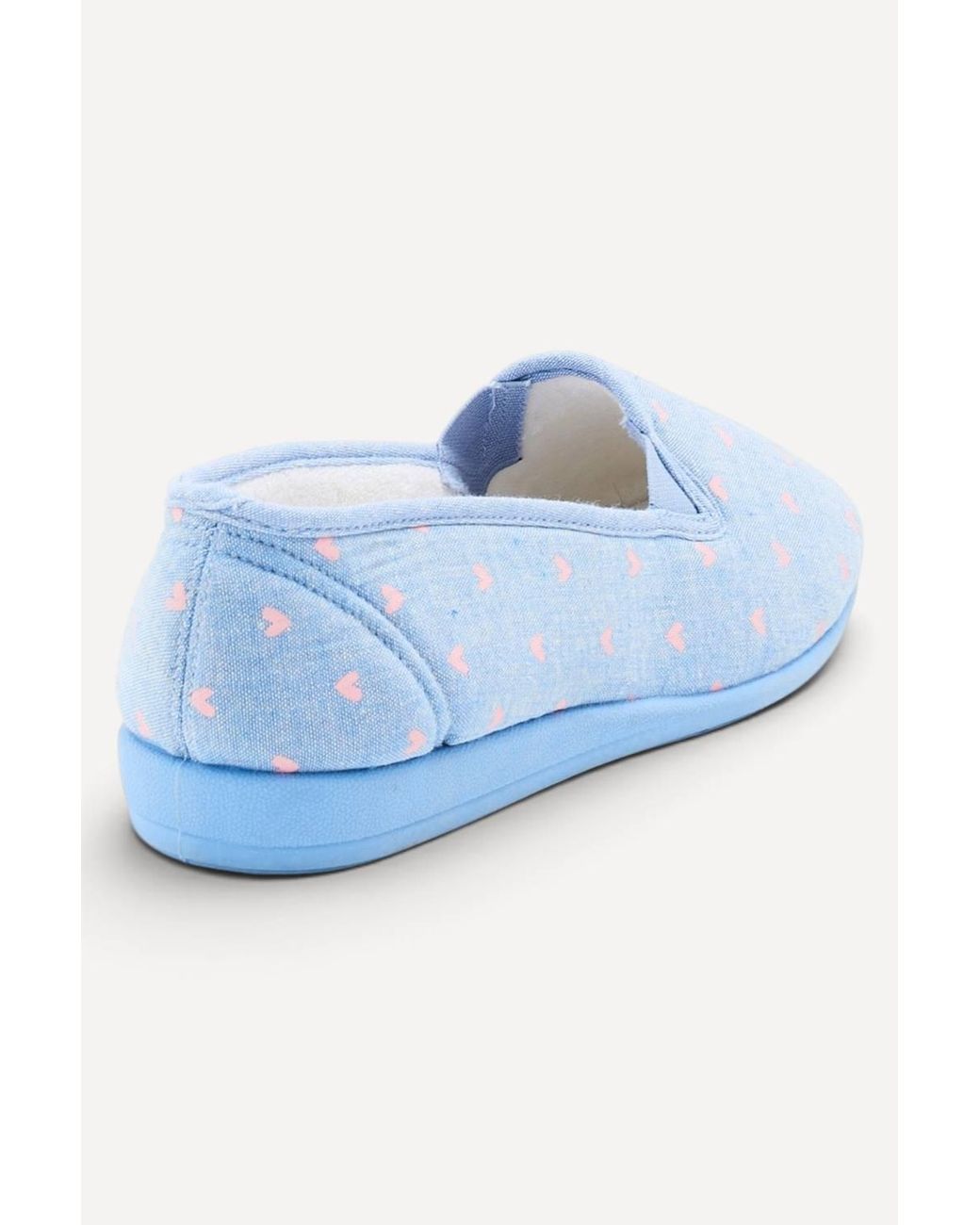 DAMART Blue Slipper Printed Textile Upper Comfort Fit Low Heel