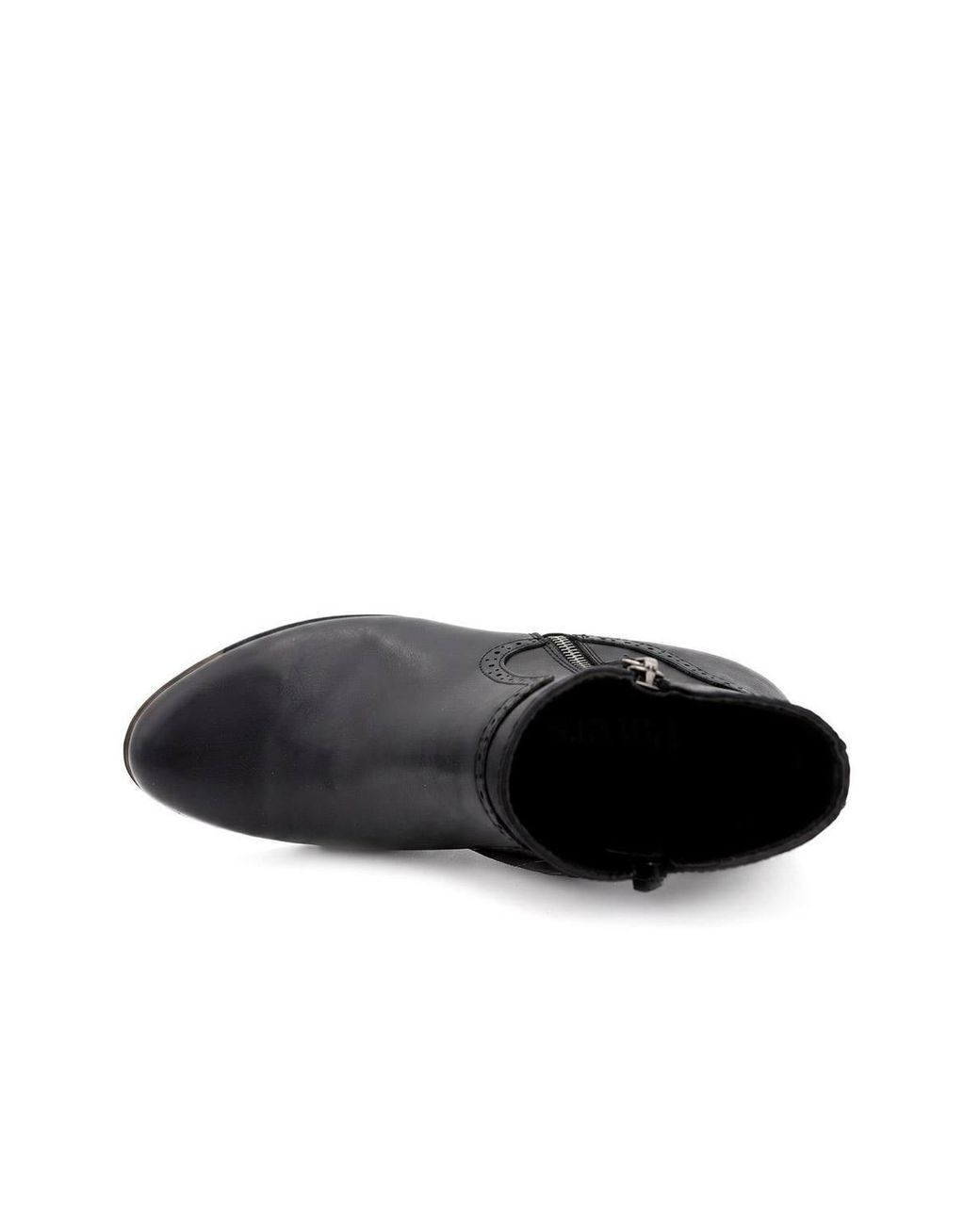 Pavers Black Zip Fasten Brogue Trim Ankle Boots