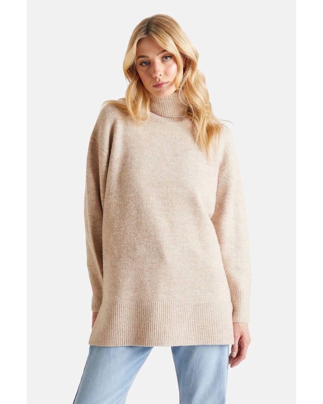 Urban Bliss Natural Roll Neck Jumper