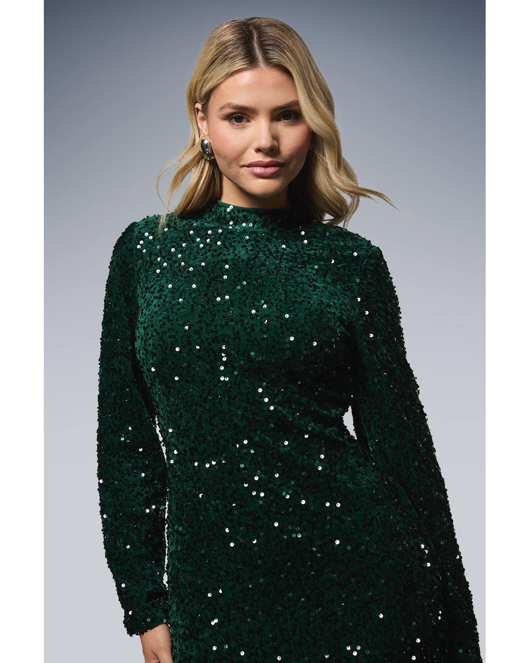 Dorothy Perkins Green Velvet Sequin Mini Dress