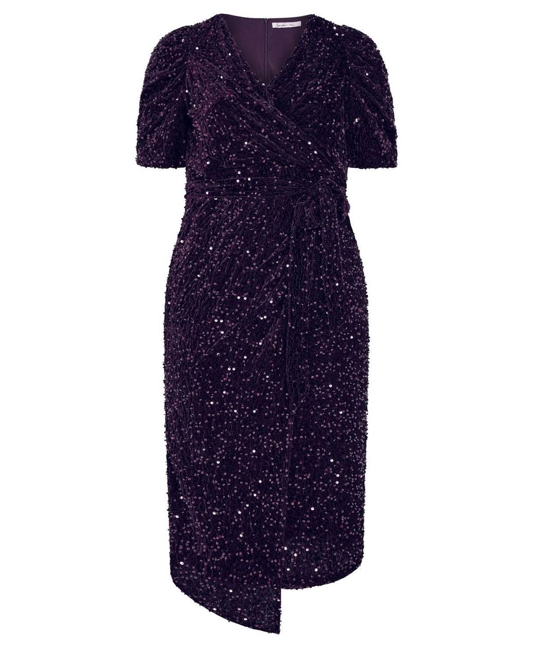 Yours Blue Sequin Velvet Wrap Maxi Dress