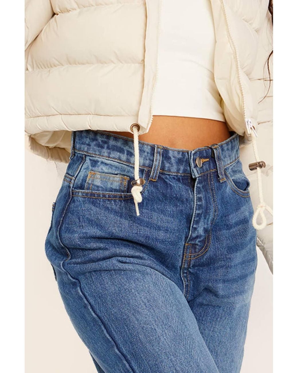 Stylewise Blue Drawstring Detail