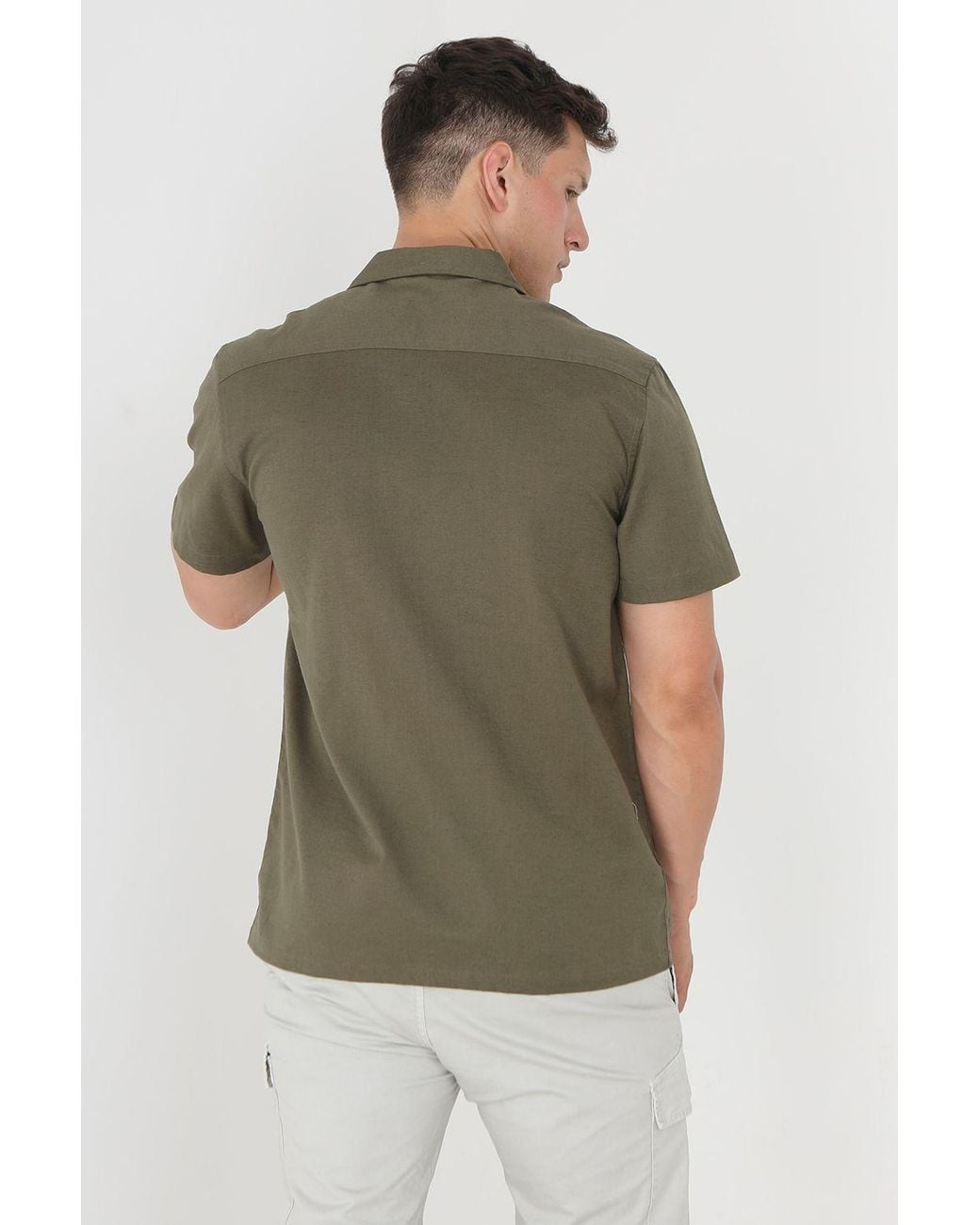 Brave Soul Green Short Sleeve Shirt for men