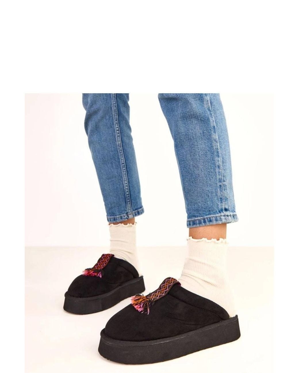 Love Lace Blue Covered Slippers Sarah With Colorful Insert Comfort