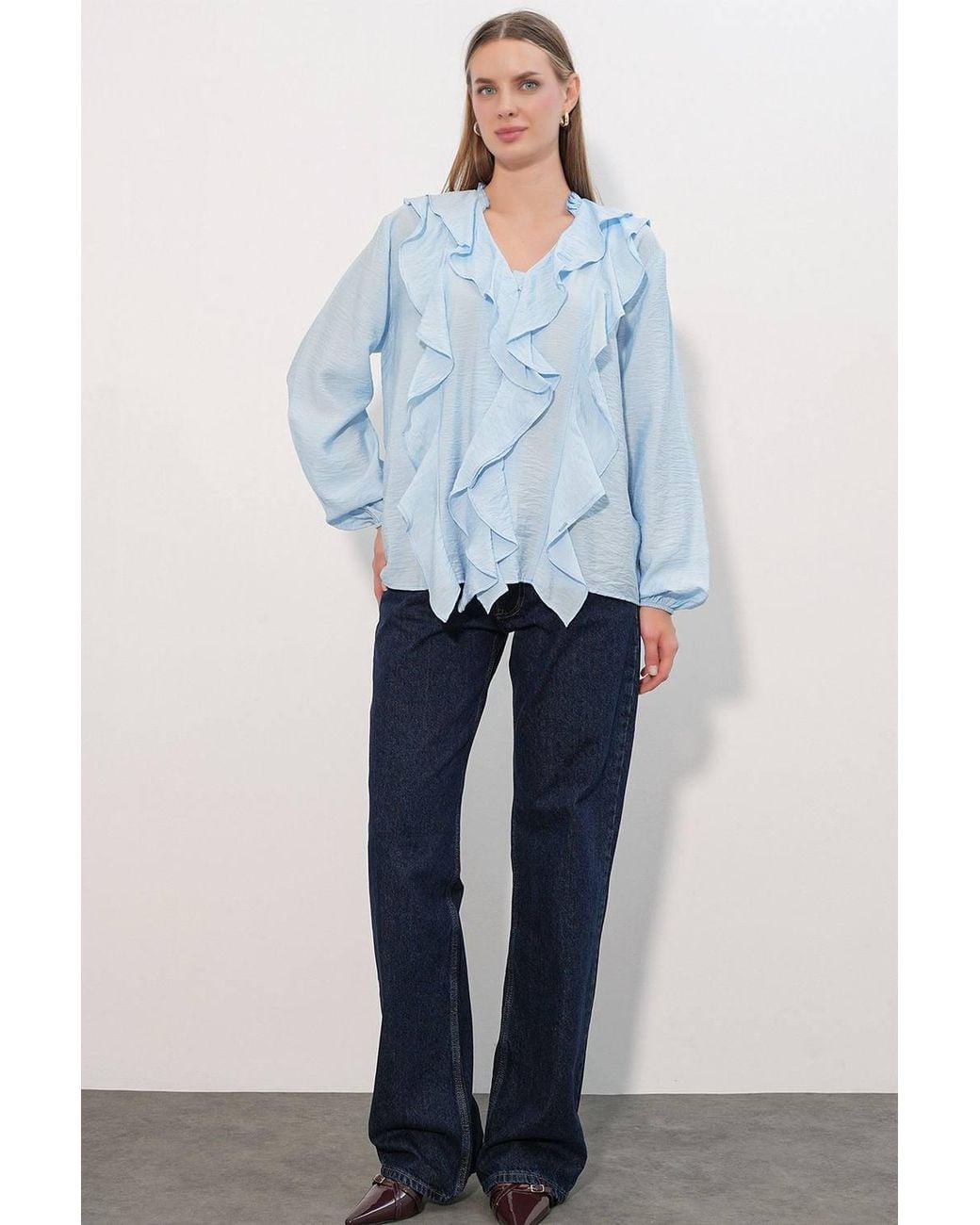 Bigdart Blue Viscose Nylon Shirt