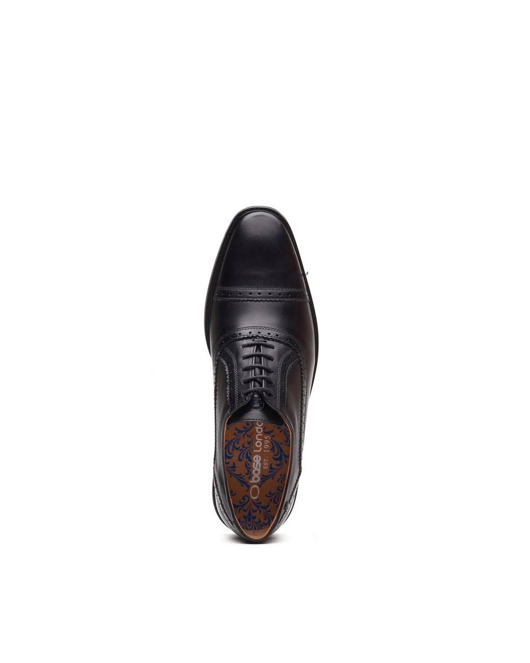Base London Black Ascot Toe Cap Oxford Shoe for men