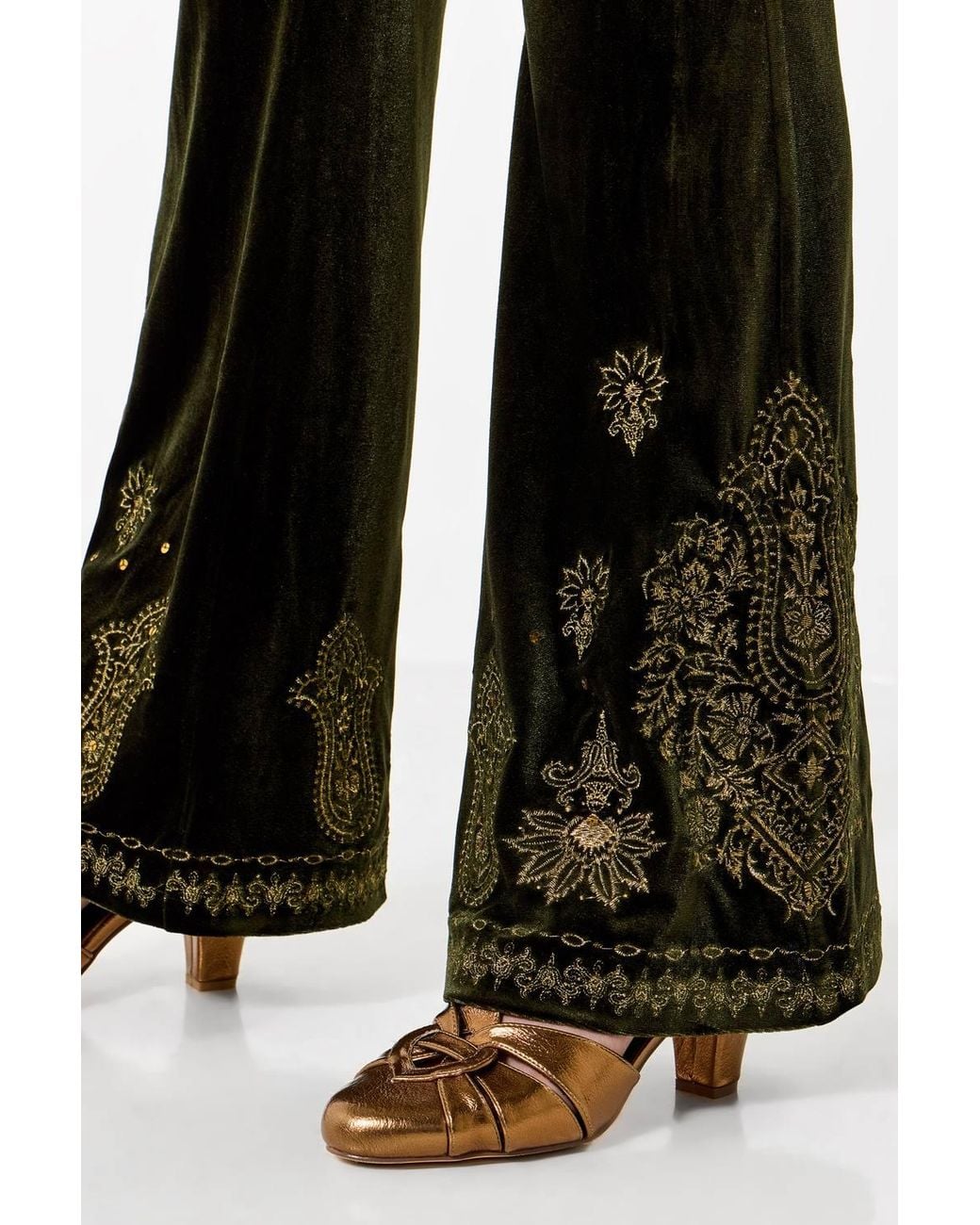 Joe Browns Black Velour Embroidered Bootcut Trouser