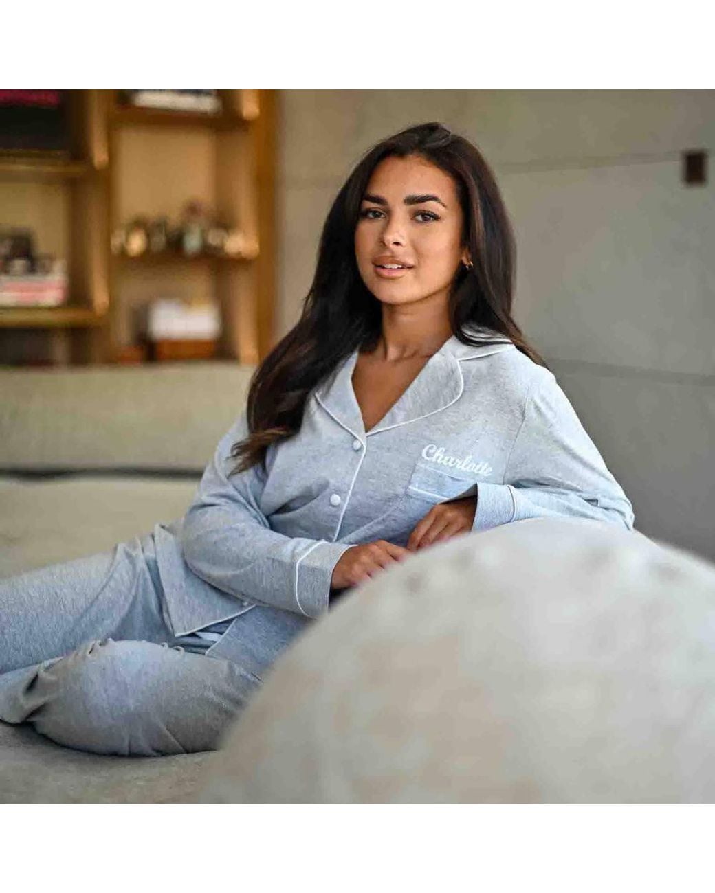 Lulabay Blue Personalised Jersey Long Pyjamas