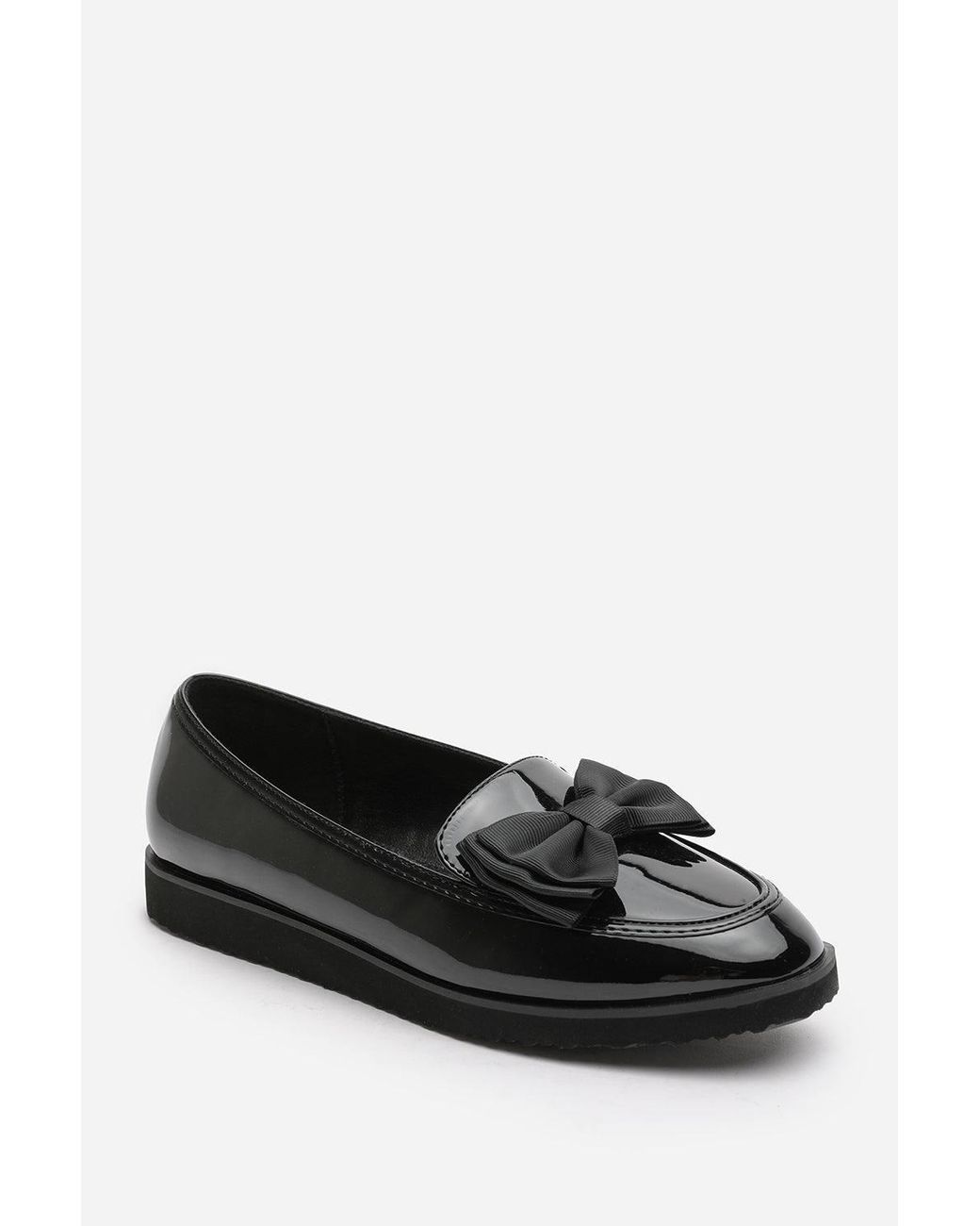 Where's That From Black 'Cireya' Bow Detail Slip On Loafers