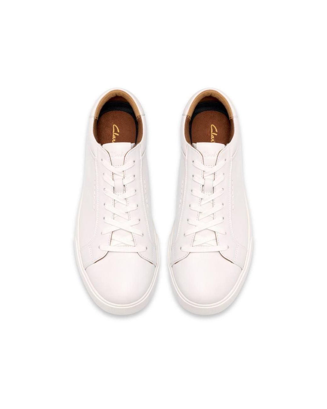 Clarks White Lydford Lace Trainers, Lace Up for men