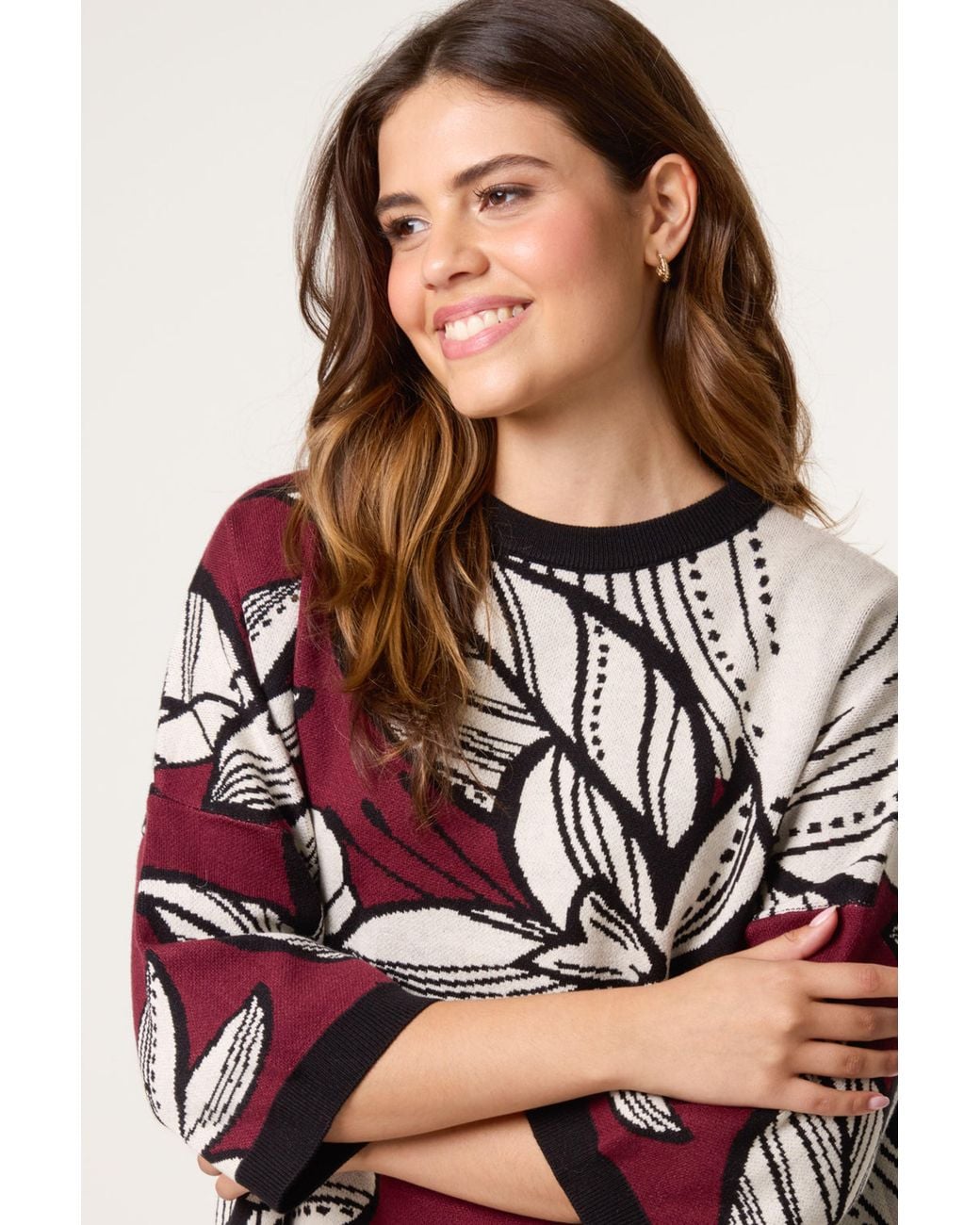 Blue Vanilla Red Long Sleeve Round Neck Jumper