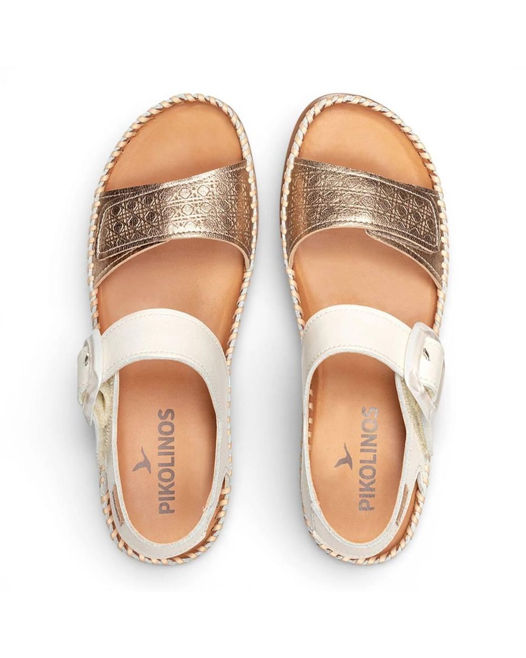 TruClothing White Leather Lightweight Summer Wedge Sandals