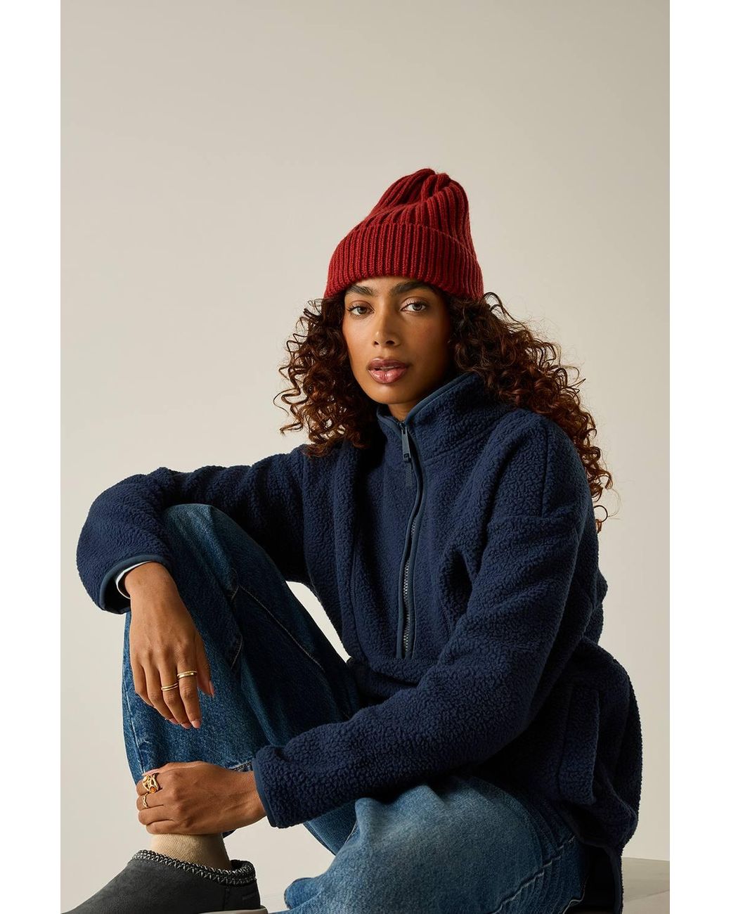 Regatta Blue Frankie Borg Longline Relaxed Fleece