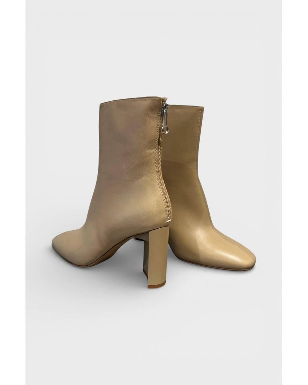 Maison Margiela Natural Cutout Heel Ankle Booties Tan