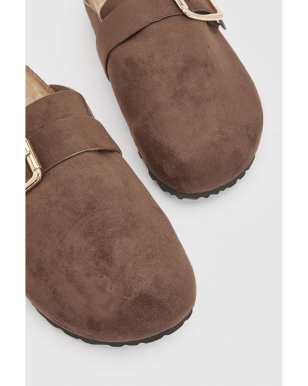 Dorothy Perkins Blue Tereni Faux Suede Buckle Detail Slip On Mules